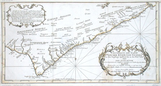 Fortsetzung der Karte von der Küste von Guinea - Alte Landkarte