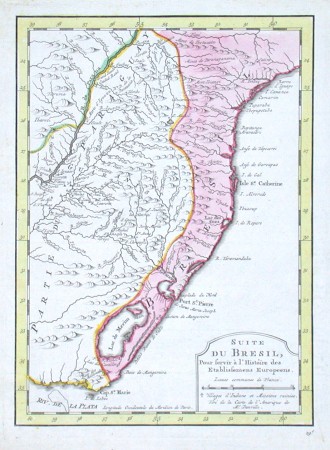 Suite du Bresil - Antique map