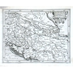 Slovinsko, Chorvatsko - Slavonia Croatia Bosnia. Dalmat., mědirytina, mapa, Mercator, Hondius, 1607