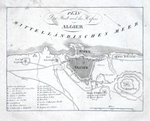 Plan der Stadt und des Hafens von Algier - Alte Landkarte
