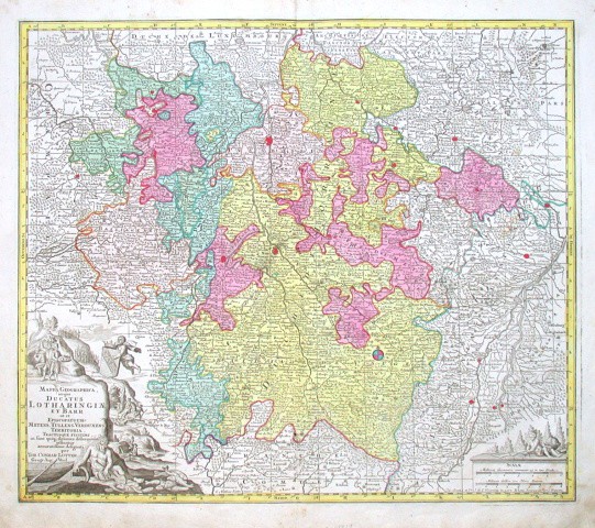 Mappa Geographica, in qua Ducatus Lothariangiae et Barr - Alte Landkarte