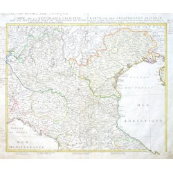 Carte de la Republique Cisalpine  Karte von der Cisalpinischen Republik