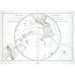 Mappe-monde sur un Plan Horisontal situe a 45. de latitude Sud