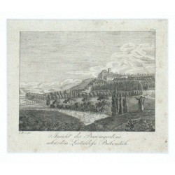 Praha - Bubeneč - Ansicht des Baumgartens nebst dem Lustschlosse Bubenetsch, mědirytina, Hyllos, 1820