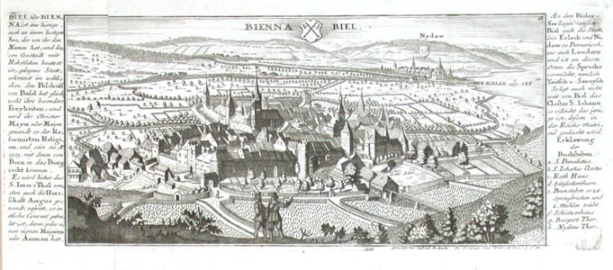 Bienna. Biel - Antique map