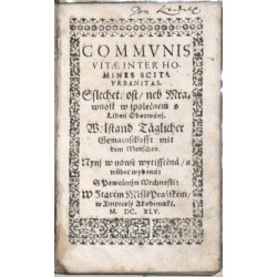 Communis vitae inter homines ... Sslechetnost neb mrawnost w společnem s lidmi obcowaánj