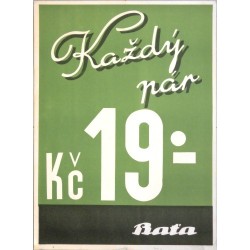 Každý pár Kč 19,-. Baťa