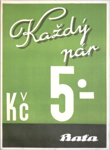 Každý pár Kč 5,-. Baťa - Verkauf von Varia