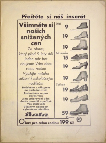 Obuv pro celou rodinu 199 Kč. Baťa - Verkauf von Varia