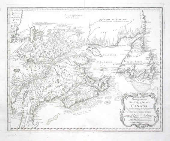 Partie Orientale de la Nouvelle France ou du Canada - Stará mapa