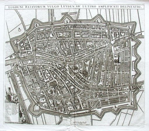 Lugundi Batavorum vulgo Leyden sic ultimo amplificati delineatio - Old maps for sale