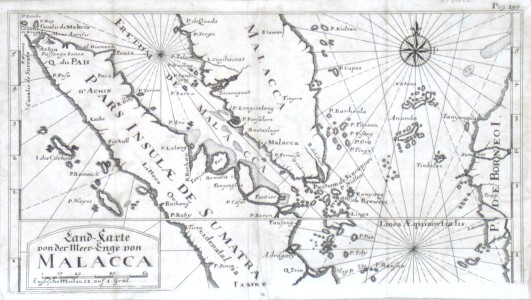 Land-Karte von der Meer-Enge von Malacca - Old maps for sale