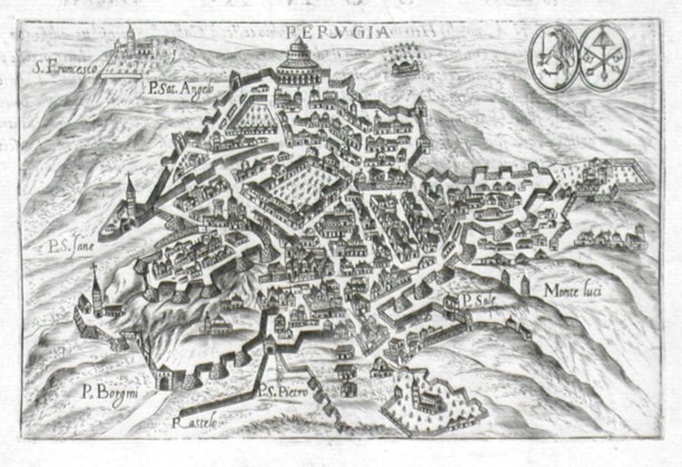 Pervgia - Antique map