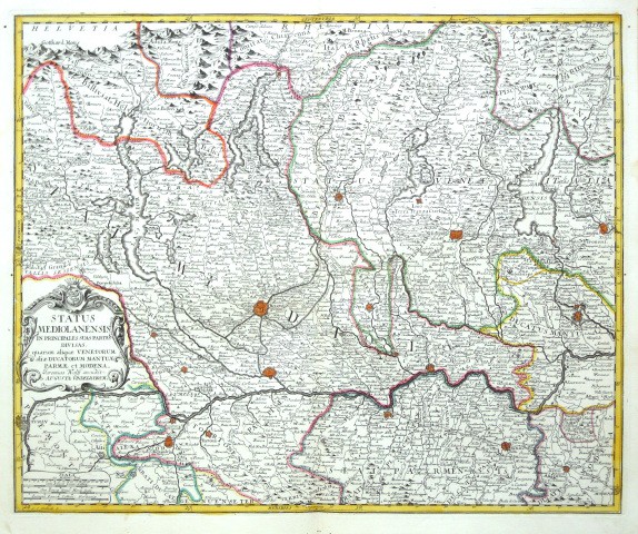 Status Mediolanensis - Alte Landkarte