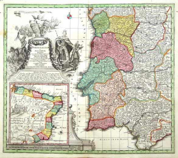 Portugalsko - Portugalliae et Algarbiae Regna - Stará mapa