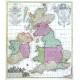 Tabula Novissima Accuratissima Regnorum Angliae, Scotiae, Hiberniae - Stará mapa