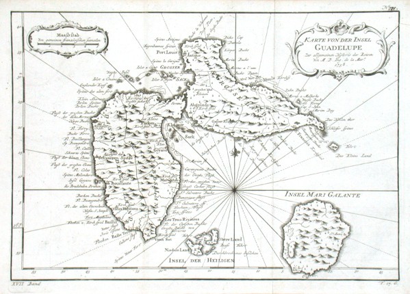 Karte von der Insel Guadelupe - Antique map