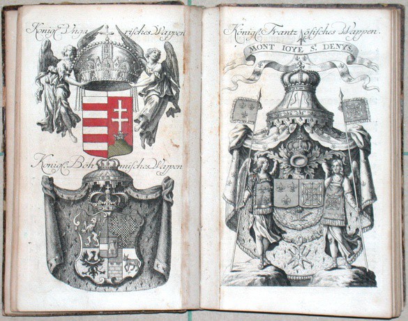Der Durchläuchtigen Welt  Curieuser  Wappen- Calender auf das Jahr  1725 - Old prints, rare books and bibliophile books for sale