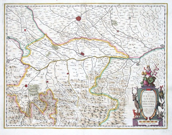 Territorio di Pavia, Lodi, Novarra, Tortona, Alessandria et altri vicini dello Stato di Milano - Staré mapy na prodej