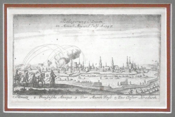 Belagerung Ollmütz in Monath May und July A:1758 - Old maps for sale