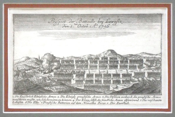 Prospect der Battaille bey Lowosiz - Staré mapy na prodej