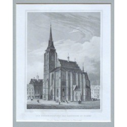 Die Stadtkirche und das Rathhaus in Pilsen