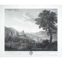 Premiere vue generale du Chateau et du Vallon de Heidelberg  Erste allgemeine Ansicht  von Heidelberg