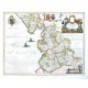 Lancastria Palatinatvs Anglis Lancaster et Lancas shire - Antique map