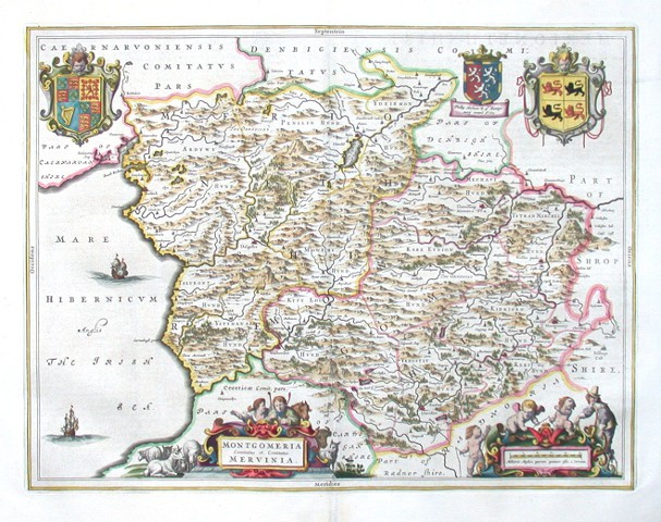 Montgomeria Comitatus et Comitatus Mervinia - Stará mapa