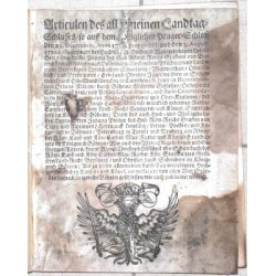 Articulen des allgemeinen Landtag-Schlusses, so auff dem  Prager-Schloss  1729. proponiret, und  1730