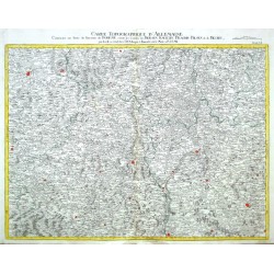 Carte Topographique d'Allemagne  Partie  de Boheme  Cercles de Beraun, Kaurzin, Prachin, Pilsen, et de Bechin
