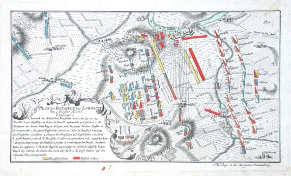 Plan der Bataille bey Lowositz den 1. October Ao. 1756 - Staré mapy na prodej