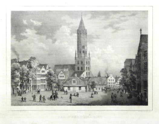 Der Pferdemarkt in Hamburg - Antique map