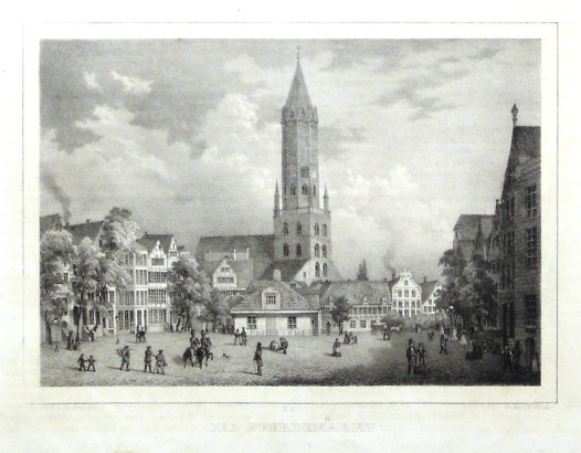 Der Pferdemarkt in Hamburg, lithograph, Bürger, Semmler, 1845 - Old maps for sale