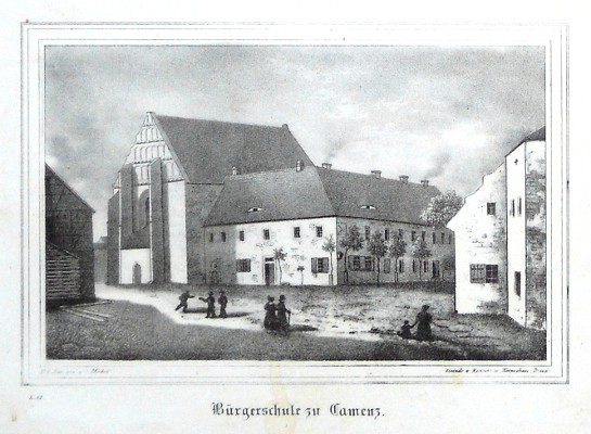 Bürgerschule zu Camenz - Antique map