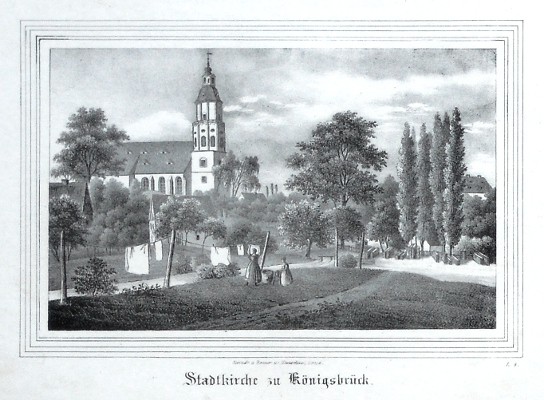 Stadtkirche zu Königsbrück - Antique map