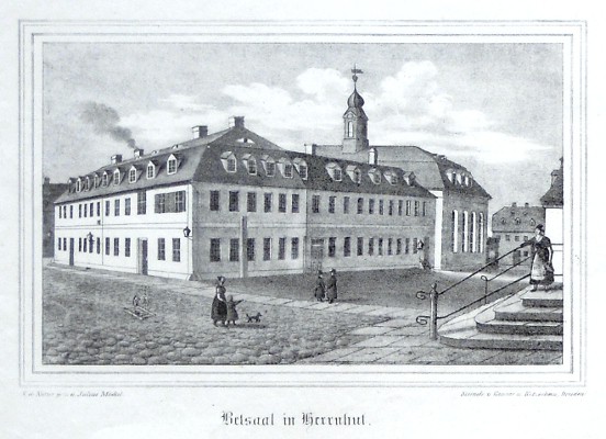 Betsaal in Herrnhut - Alte Landkarte
