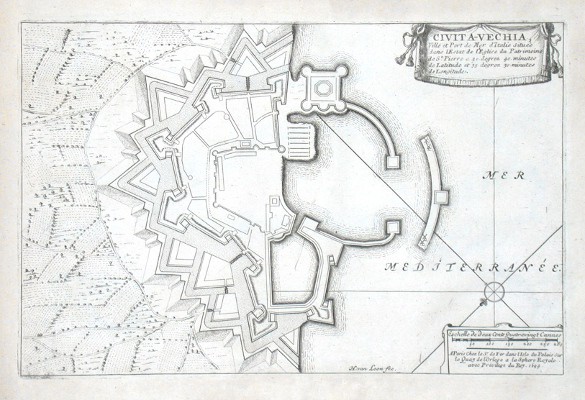Civita-Vechia - Antique map