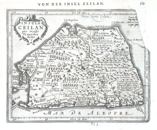 Insula Ceilan quae incolis Tenarisin dicitur - Stará mapa