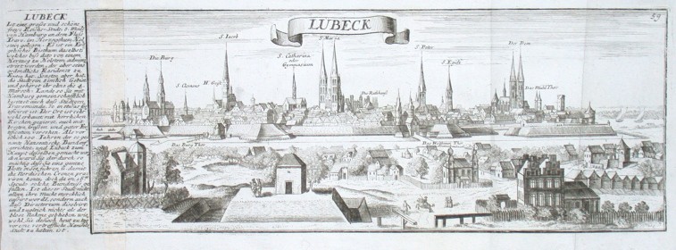 Lübeck - Antique map