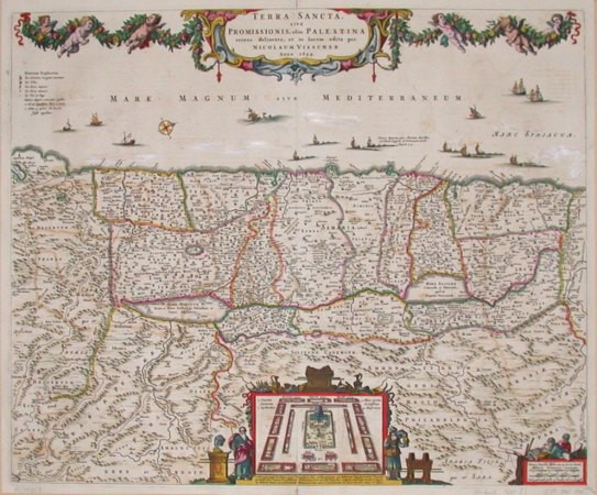 Terra Sancta sive Promissionis, olim Palestina - Stará mapa