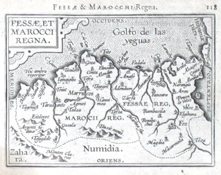 Fessae, et Marocci Regna - Antique map