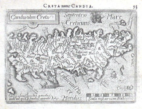 Kréta - Candia olim Creta - Stará mapa