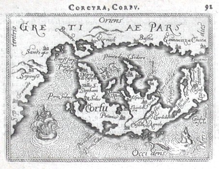 Corfu - Stará mapa
