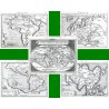 World and continents - Typus Orbis Terrarum + Europa + Asia + Africa + Novus Orbis