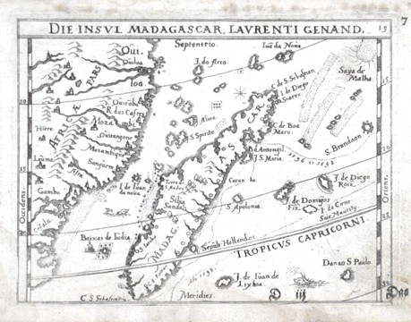 Madagaskar - Die Insul Madagascar, Laurenti genand - Stará mapa