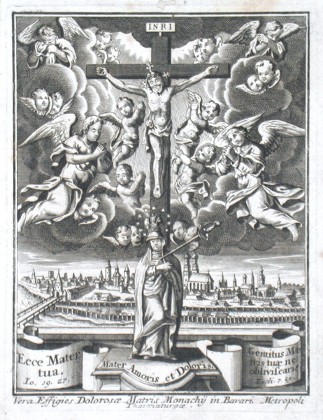 Vera Effigies Doloresae Matris Monachii in Bavariae Metropoli Thavmaturgae - Verkauf alter Karten