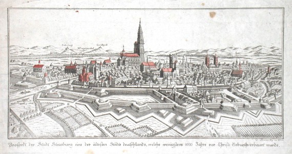 Prospekt der Stadt Strasburg - Stará mapa