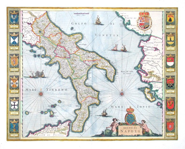 Regno di Napoli - Alte Landkarte