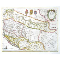 Slovinsko, Chorvatsko, Bosna a Hercegovina - Sclavonia, Croatia ... - mědirytina, Blaeu, 1644